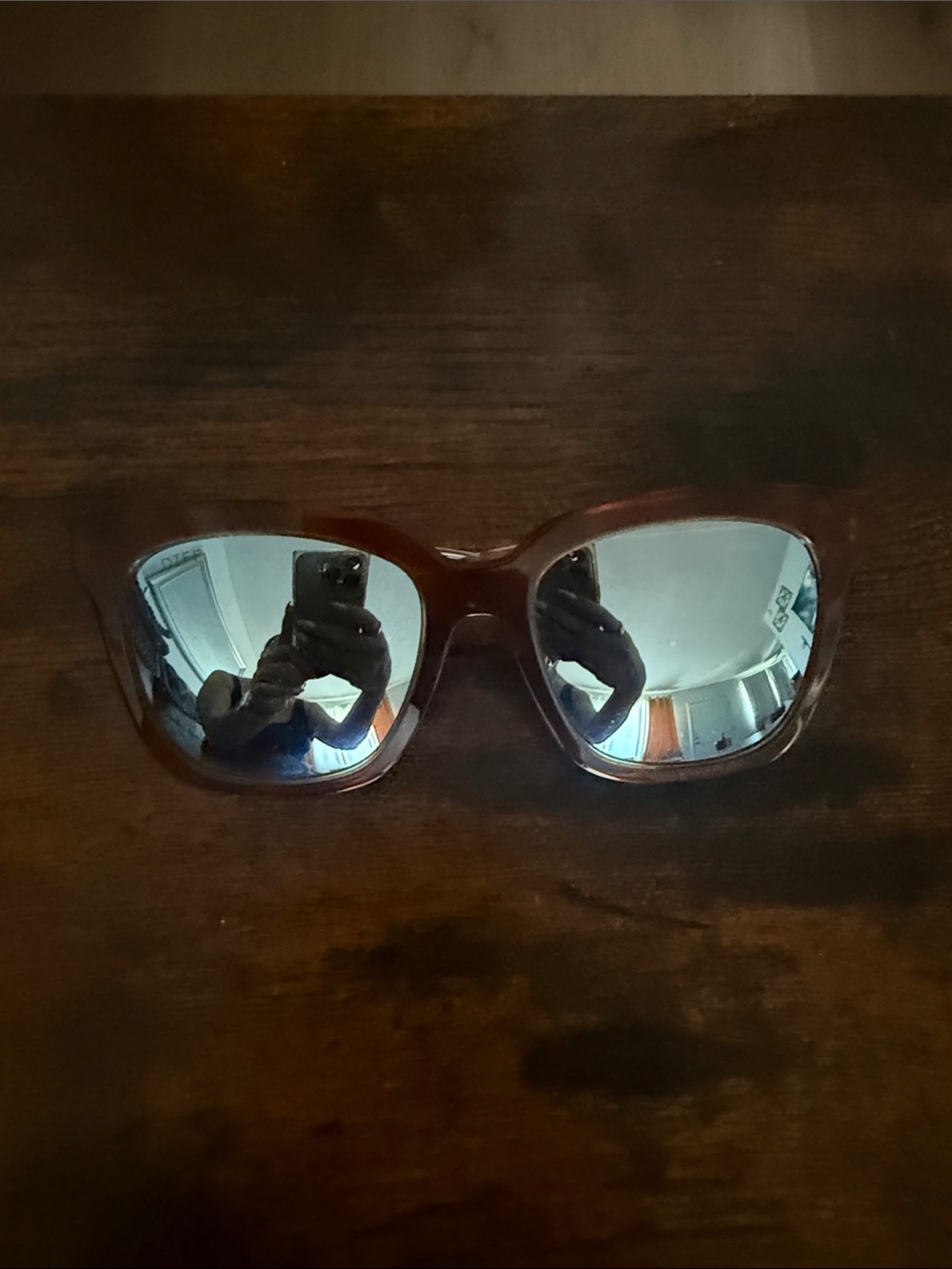 Diff Eyewear Brown Frame Sunglasses with Mirrored Lenses